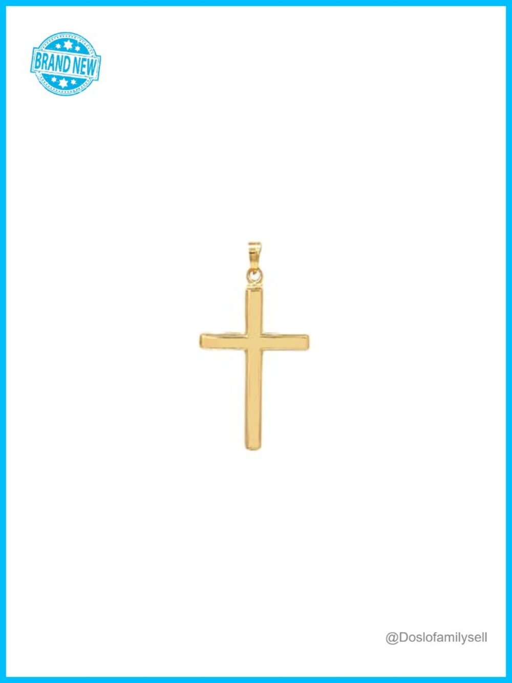 14K Yellow Gold Cross Pendant Necklace Dainty 1 Inch Christian Gift